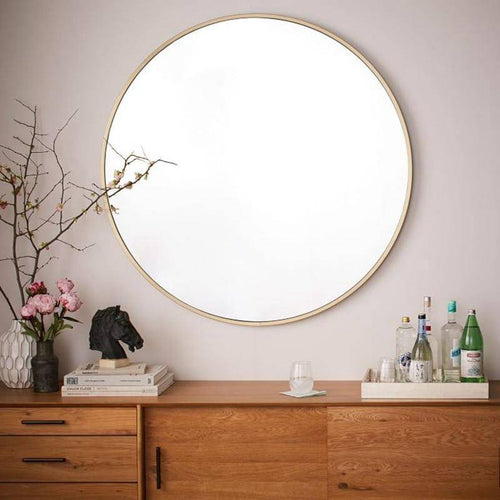 Miroir mural rond en métal Retro - vue 2 sur 6