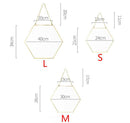 Miroir mural décoratif hexagonal à bordure en bois Geometric