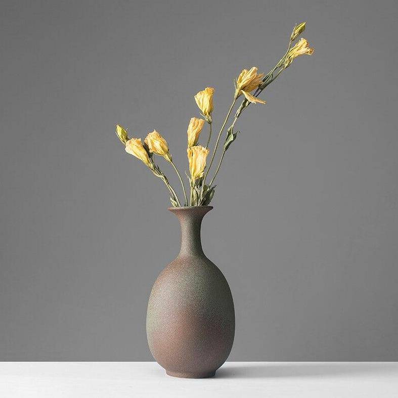 Vase style japonais en céramique arrondi - vue 3 sur 5