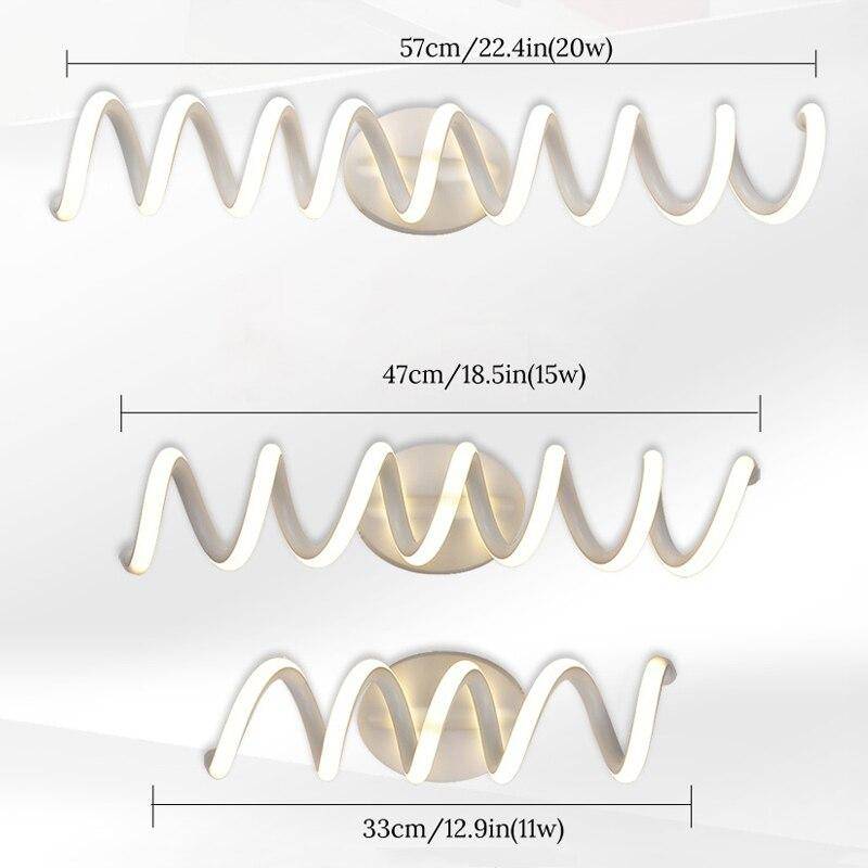 Applique murale LED spirale lumineuse en aluminium - vue 6 sur 7