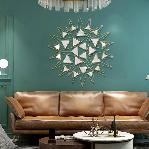 Grand miroir mural design à triangles 3D - vue 4 sur 10
