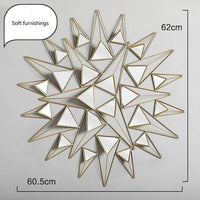 Grand miroir mural design à triangles 3D