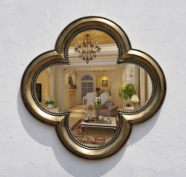 Miroir mural décoratif trèfle à 4 feuilles rétro - vue 5 sur 16