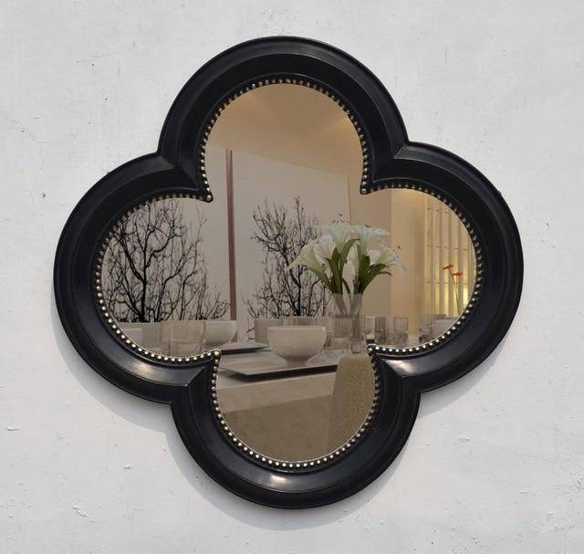 Miroir mural décoratif trèfle à 4 feuilles rétro - vue 13 sur 16
