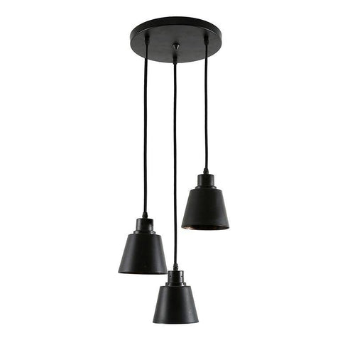 Suspension rustique avec base ronde en métal - vue 4 sur 7