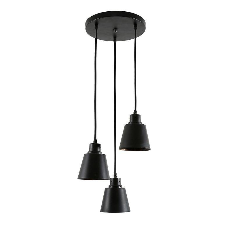 Suspension rustique avec base ronde en métal - vue 3 sur 7