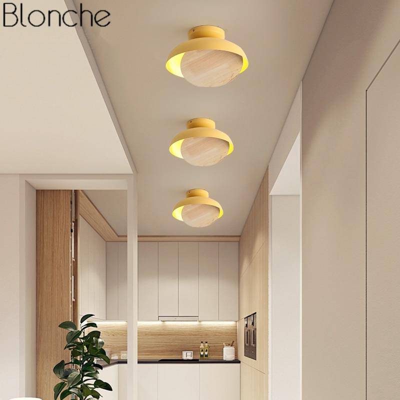 Suspension moderne LED avec abat-jour coloré en bois Light - vue 2 sur 9