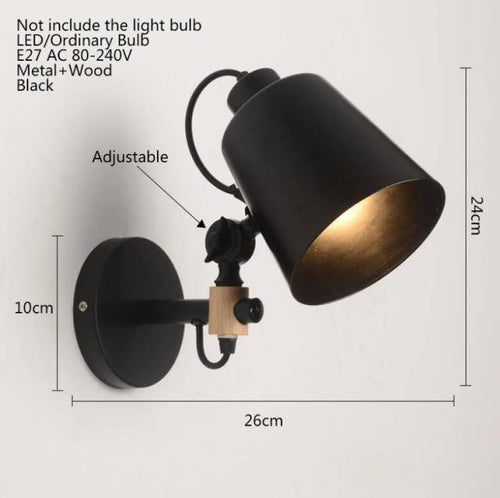 Applique murale industrielle à LED avec abat-jour en métal design Loft - vue 7 sur 6