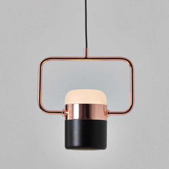 Lustre suspendue LED avec spots rose gold - vue 8 sur 8