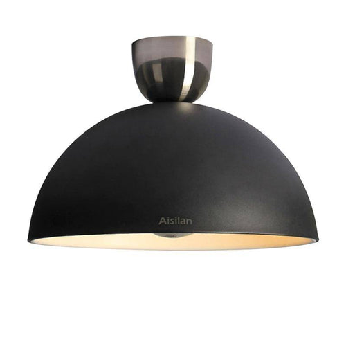 Plafonnier design LED demi boule noire Surface - vue 4 sur 5