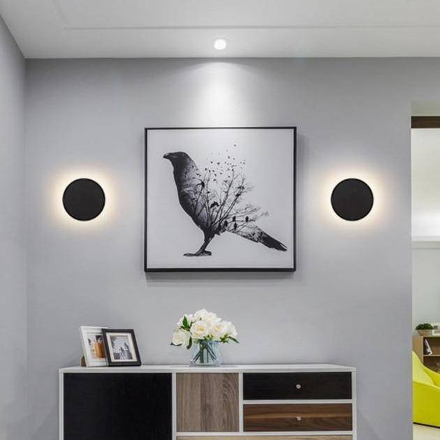 Applique murale LED ronde avec lumière arrière waterproof - vue 3 sur 6