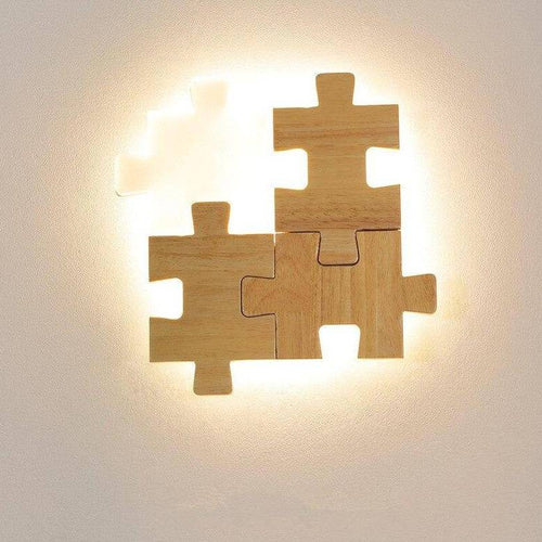 Applique murale design en forme de puzzle en bois - vue 7 sur 8