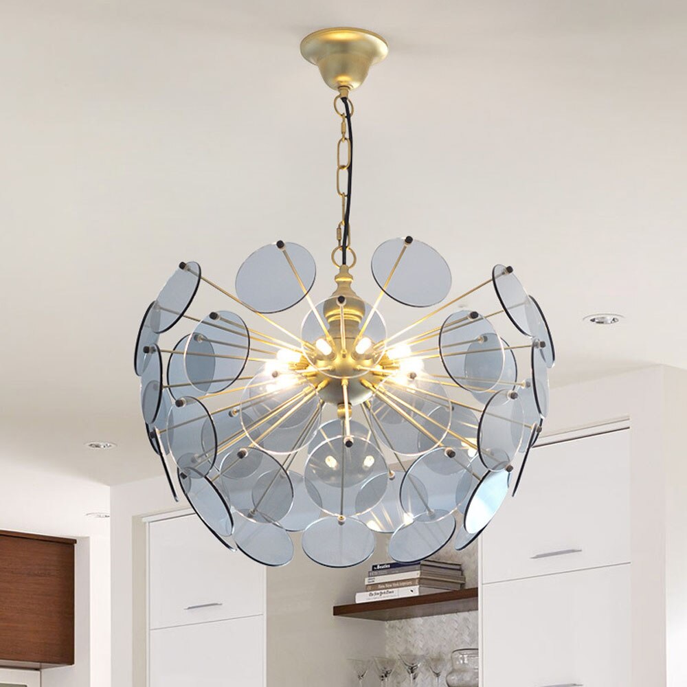 Lustre moderne en forme de dent de lion en verre Nahia - vue 2 sur 9