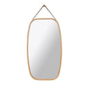 Miroir mural suspendu rectangle arrondi aux bords marrons Wear