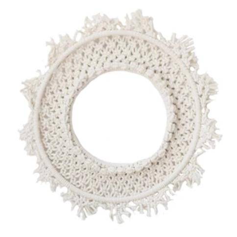 Miroir mural rond en tissu beige Bohemian - vue 4 sur 7