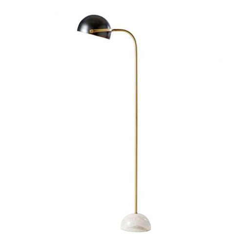 Lampadaire design doré avec abat-jour boule noire et base en marbre - vue 5 sur 9