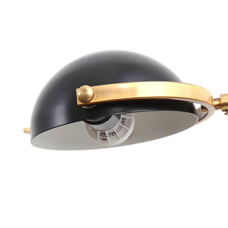 Lampadaire design doré avec abat-jour boule noire et base en marbre - vue 8 sur 9