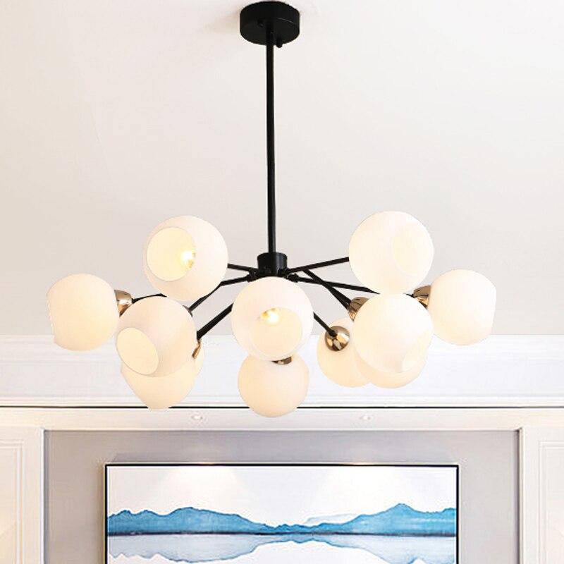 Lustre industriel avec plusieurs boules de verre Foyer - vue 5 sur 10