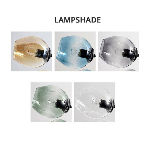 Lustre design à LED branches en métal et lampes en verre Lindsey - vue 7 sur 9