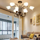 Lustre LED avec bras arrondis et lampes en verre Room
