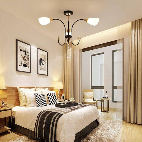 Lustre LED avec bras arrondis et lampes en verre Room - vue 11 sur 10