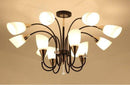 Lustre LED avec bras arrondis et lampes en verre Room