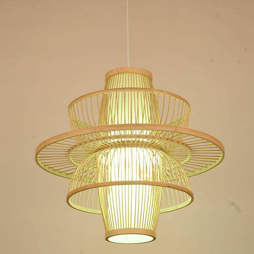 Suspension design en cage en bambou Farmhouse - vue 4 sur 6