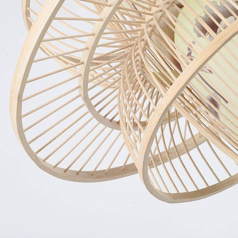 Suspension design en cage en bambou Farmhouse - vue 2 sur 6