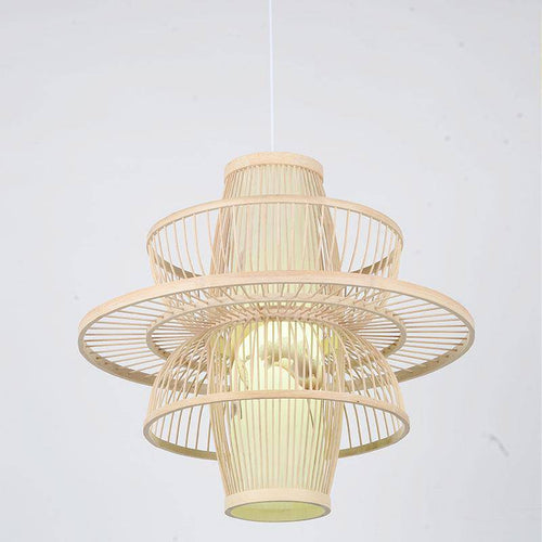 Suspension design en cage en bambou Farmhouse - vue 3 sur 6