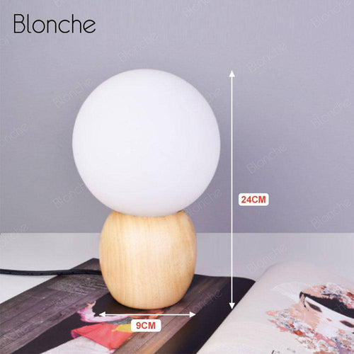 Lampe de chevet à LED boule en bois - vue 7 sur 6