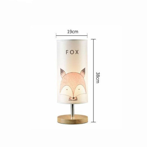 Lampe de chevet (ou bureau) en bois avec dessin d'animaux pour enfant - vue 7 sur 6