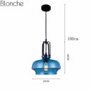 Suspension design LED en verre coloré style Hang