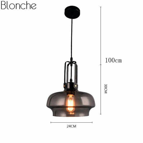 Suspension design LED en verre coloré style Hang - vue 8 sur 10