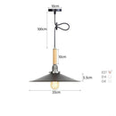 Suspension vintage LED en métal avec abat-jour style rétro