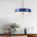 Suspension design LED avec abat-jour circulaire en métal style Juna