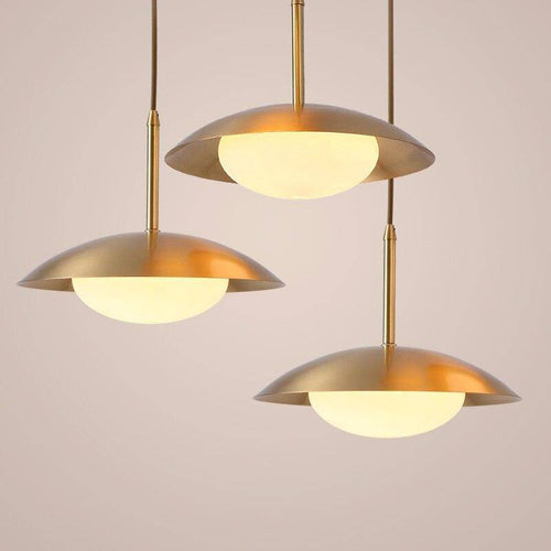 Suspension design LED avec abat-jour arrondi en métal doré Luxury Hang - vue 3 sur 4