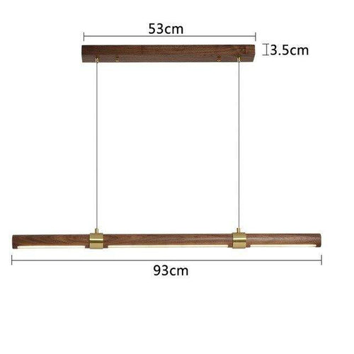Suspension design LED avec tube allongé en bois style Creative