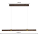 Suspension design LED avec tube allongé en bois style Creative