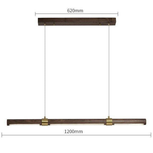 Suspension design LED avec tube allongé en bois style Creative - vue 8 sur 8