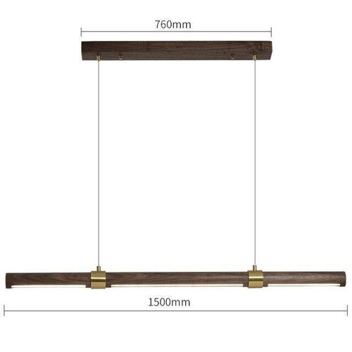 Suspension design LED avec tube allongé en bois style Creative - vue 7 sur 8