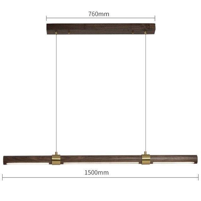 Suspension design LED avec tube allongé en bois style Creative - vue 6 sur 8