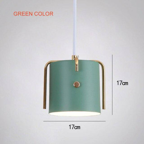 Suspension design à LED avec abat-jour cylindrique en métal coloré Nordic - vue 9 sur 8