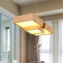 Lustre moderne LED aux formes géométriques en bois Stars