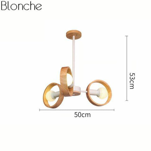 Lustre moderne à LED avec disque en bois style Japan - vue 9 sur 14