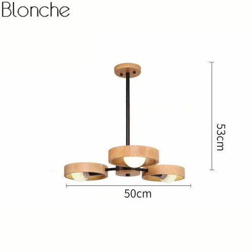 Lustre moderne à LED avec disque en bois style Japan - vue 12 sur 14