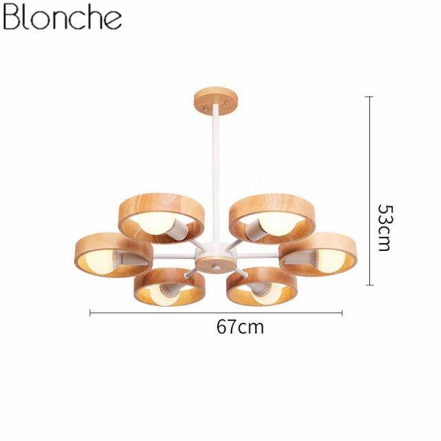 Lustre moderne à LED avec disque en bois style Japan - vue 14 sur 14
