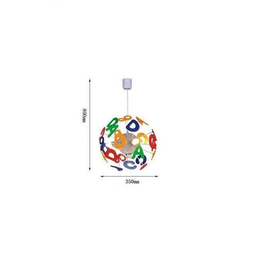 Suspension LED enfant avec lettres de l'alphabet colorées - vue 5 sur 5