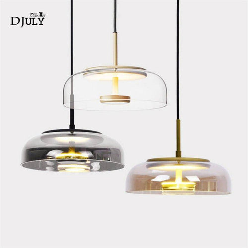 Suspension design à LED avec abat-jour en verre et finitions Luxury - vue 4 sur 8