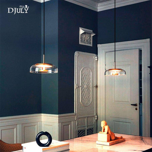 Suspension design à LED avec abat-jour en verre et finitions Luxury - vue 5 sur 8