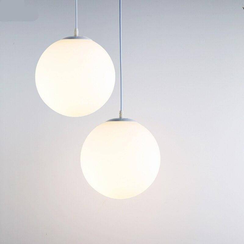 Suspension design à LED en verre blanc Loft - vue 4 sur 10